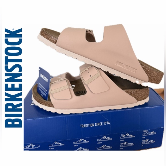 Birkenstock Arizona Blush Pink Slip-On Sandals Double Strap Sz 39 W8 M6 Comfort - Picture 1 of 16